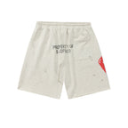 Saint Michael Dripping Heart & Lettering Graphic Sweat Shorts