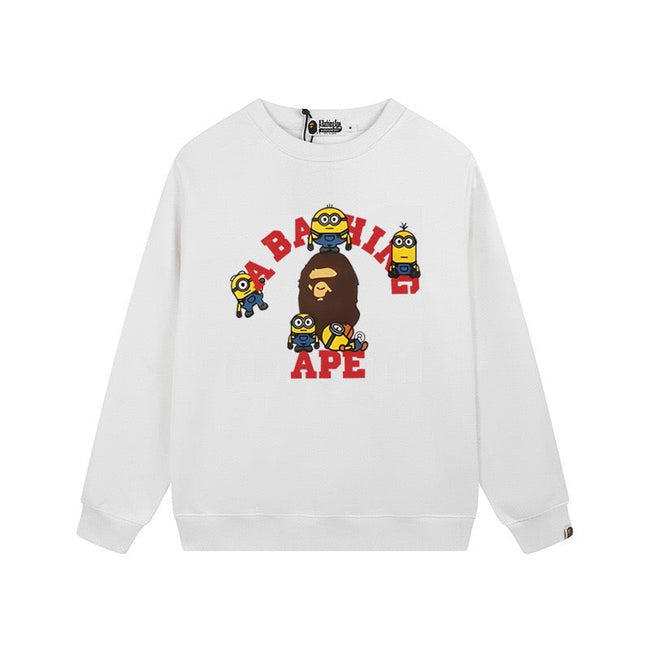 BAPE Minions Ape Head Graphic Crewneck Sweatshirt White Hover Image