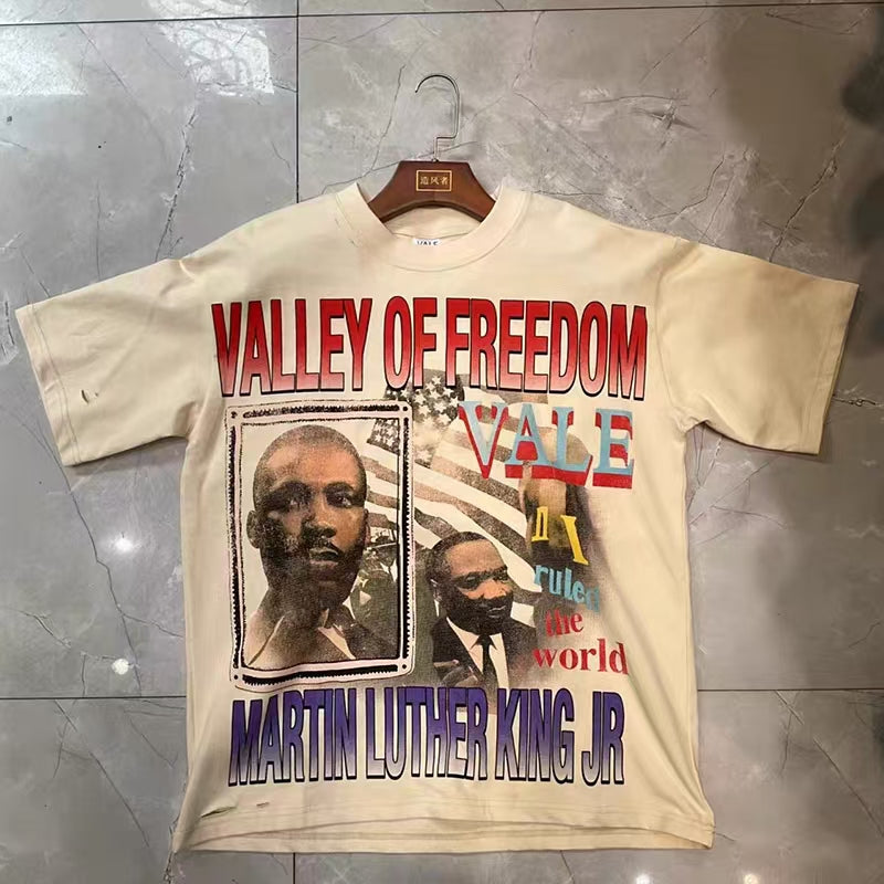 Vale Forever Freedom Tee MLK Distressed Cream