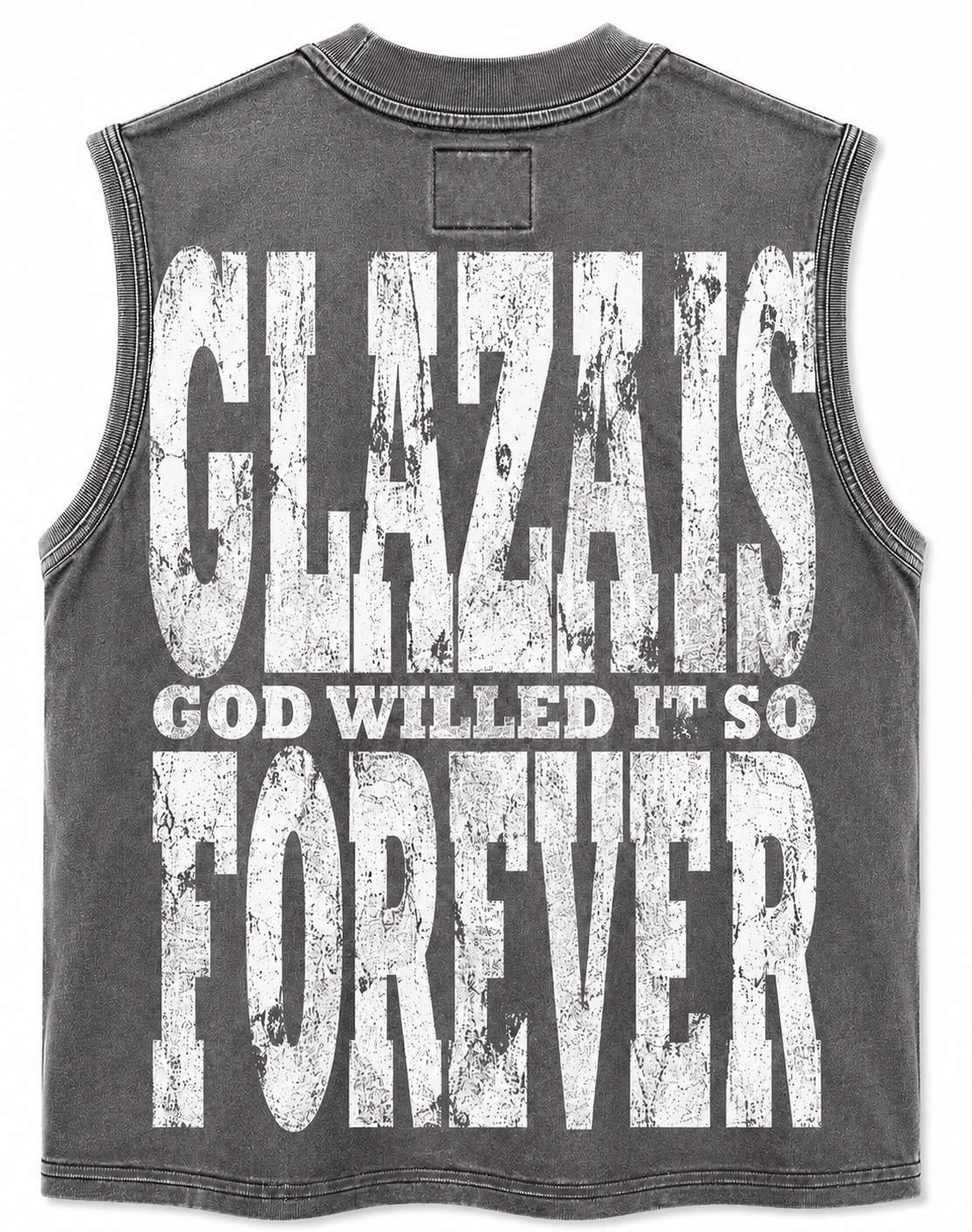 GLAZA GOD Nave – Heavyweight Acid Wash Sleeveless Tee