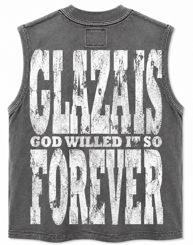 GLAZA GOD Nave – Heavyweight Acid Wash Sleeveless Tee Main Image