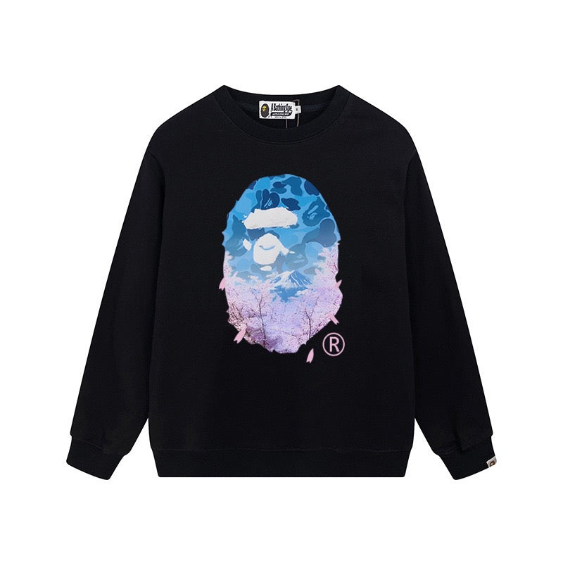 BAPE Ape Head Sakura Camo Graphic Crewneck Sweatshirt