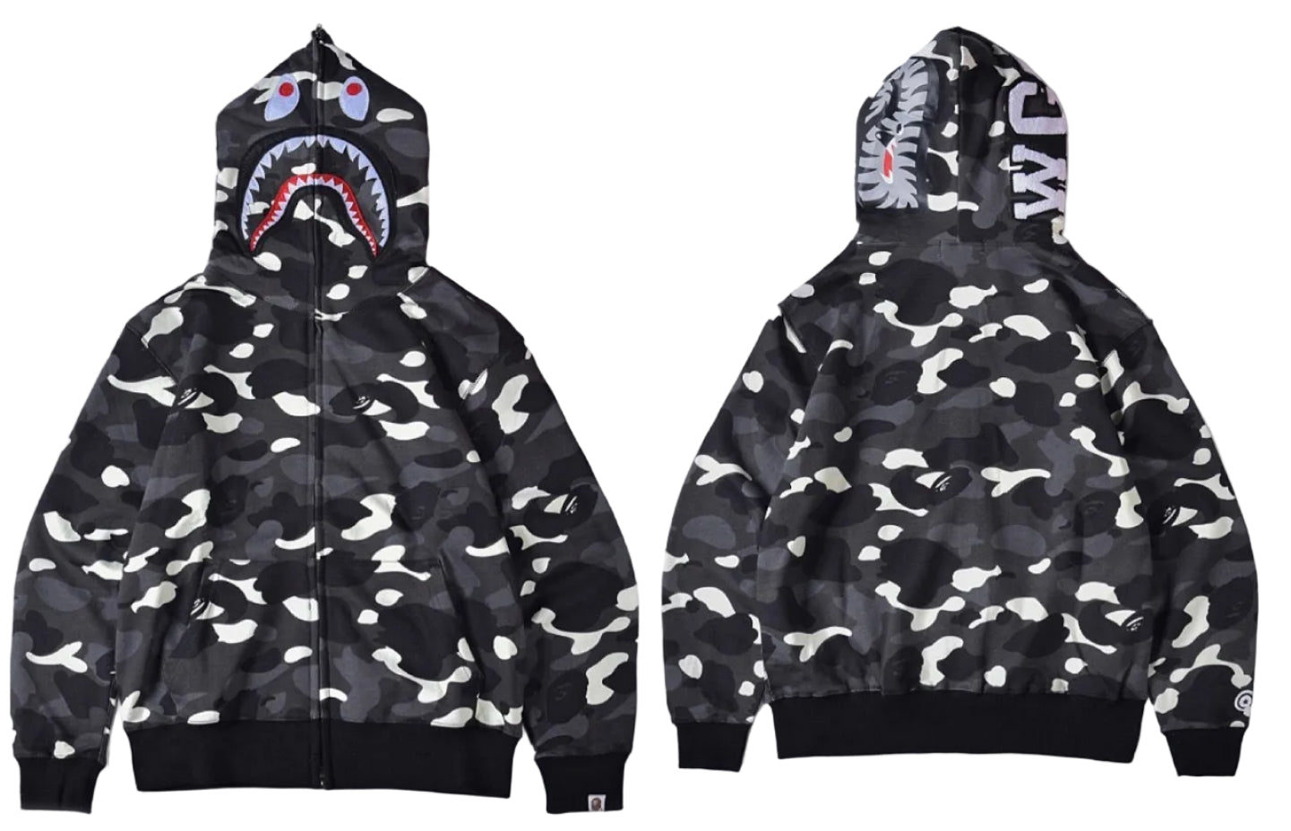 BAPE Shark Black Camo Full Zip Hoodie
