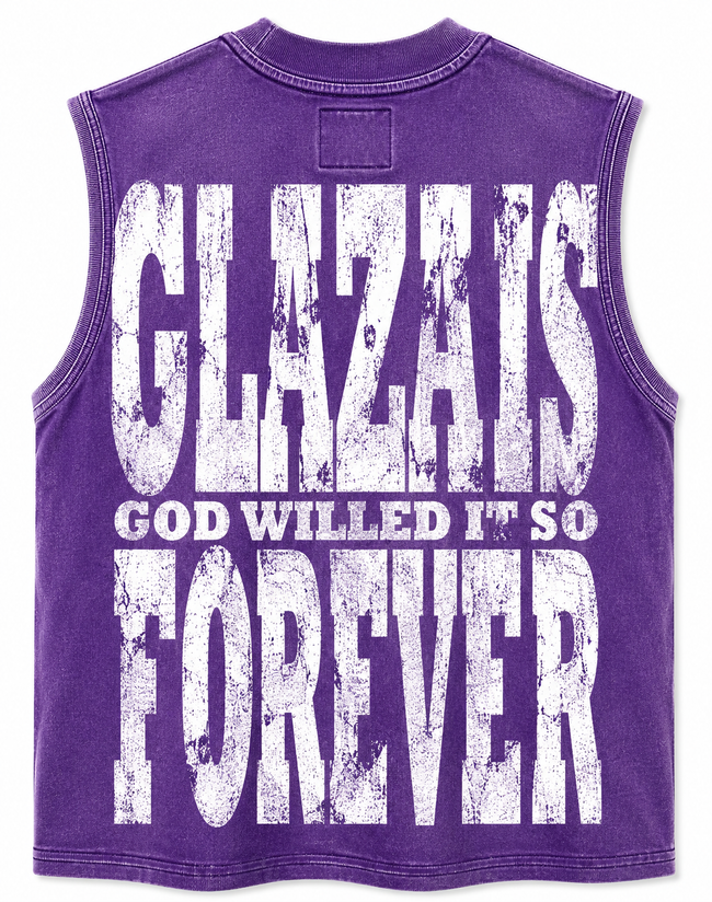 GLAZA GOD Support – Heavyweight Acid Wash Sleeveless Tee Main Image