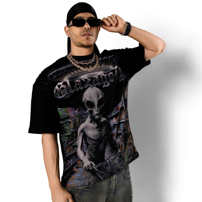 GLAZA GOD Alien - Heavyweight Terry Oversized Tee Hover Image