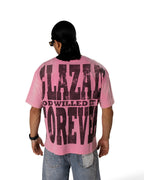 GLAZA GOD Look Pink- Heavyweight Acid Wash Oversized Tee-Vol.2
