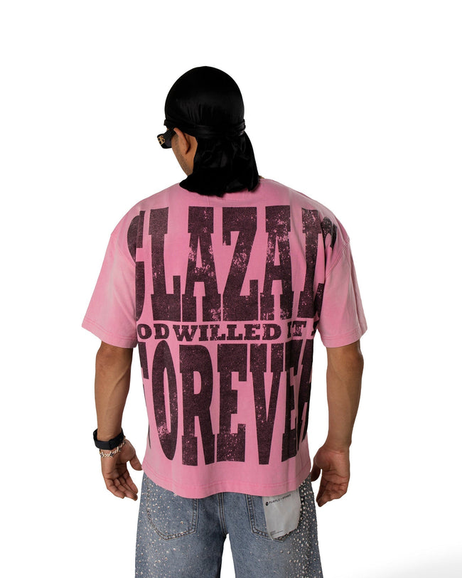 GLAZA GOD Look Pink- Heavyweight Acid Wash Oversized Tee-Vol.2 Main Image
