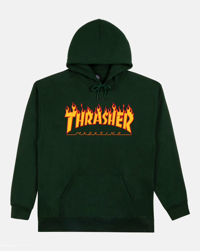 Thrasher FLAME - HOODIE - FOREST GREEN Hover Image