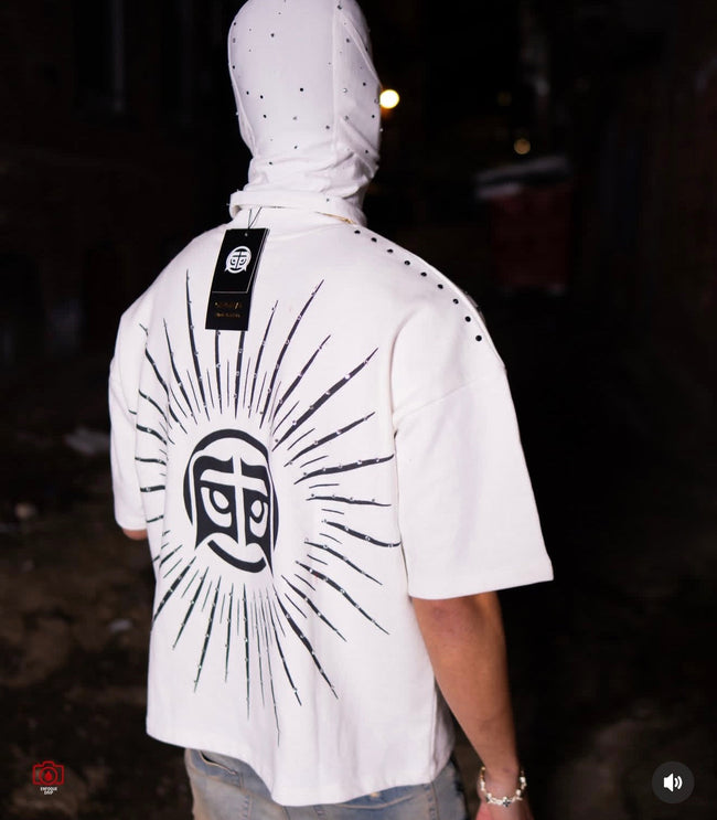 GLAZA GOD Borders - T-Shirt Oversized-WHITE vol.33 Main Image