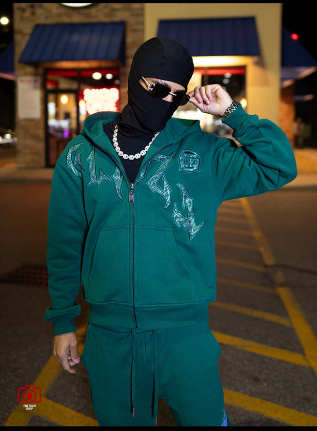 GLAZA GOD Sweatshirt Sets -GREEN Main Image