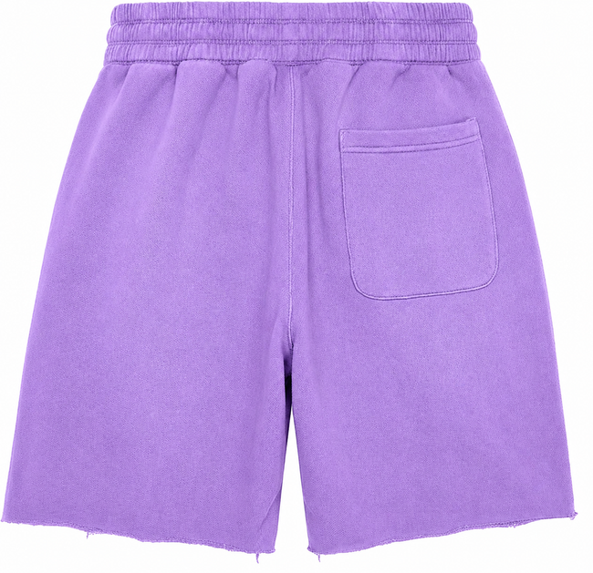 GLAZA GOD Heavyweight French Terry Shorts – Purple Wash Main Image