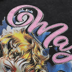 Majestik “Fearless” Angel & Demon Rhinestone Vintage Tee（Black）