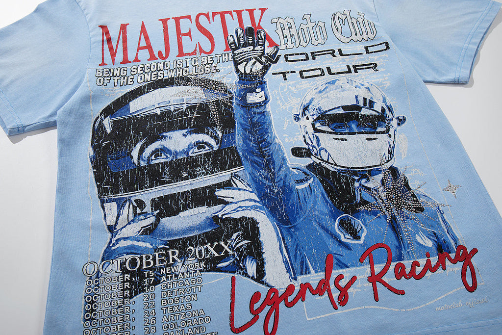 Majestik “Moto Club World Tour” Vintage Wash Tee