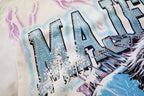 Majestik “Athletic” Eagle Rhinestone Vintage Tee（White）