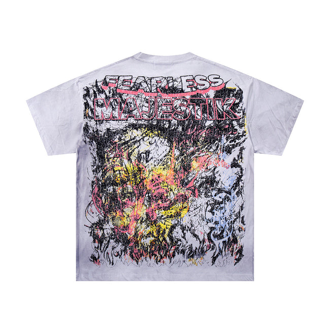 Majestik “Chaos Graffiti” Abstract Rhinestone Vintage Tee Main Image