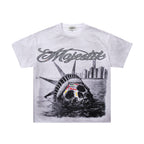 Majestik “Dystopian Liberty” Skull Rhinestone Vintage Tee