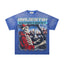 Majestik “Department” Skeleton Driving Rhinestone Vintage Tee