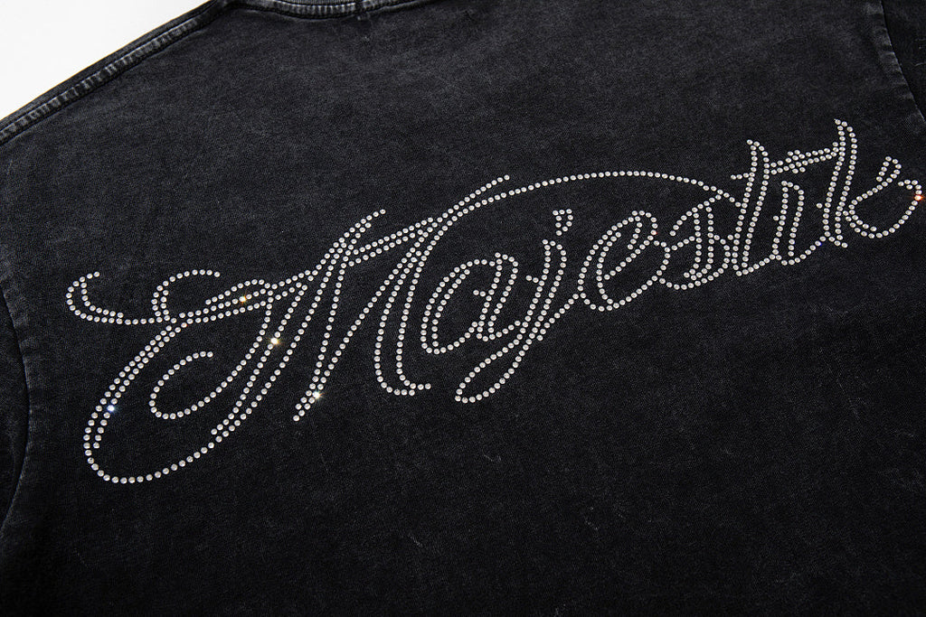 Majestik “World Tour” Motorcycle Racing Rhinestone Vintage Tee