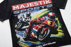 Majestik “World Tour” Motorcycle Racing Rhinestone Vintage Tee