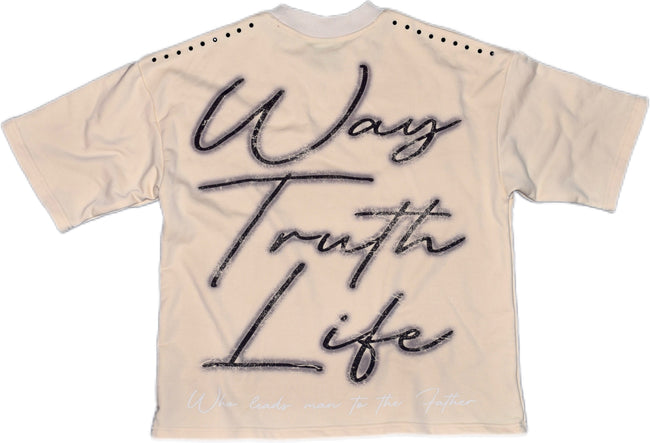 GLAZA GOD Crucifixion -Vol. 9- T-Shirt Oversized-CREMA Main Image