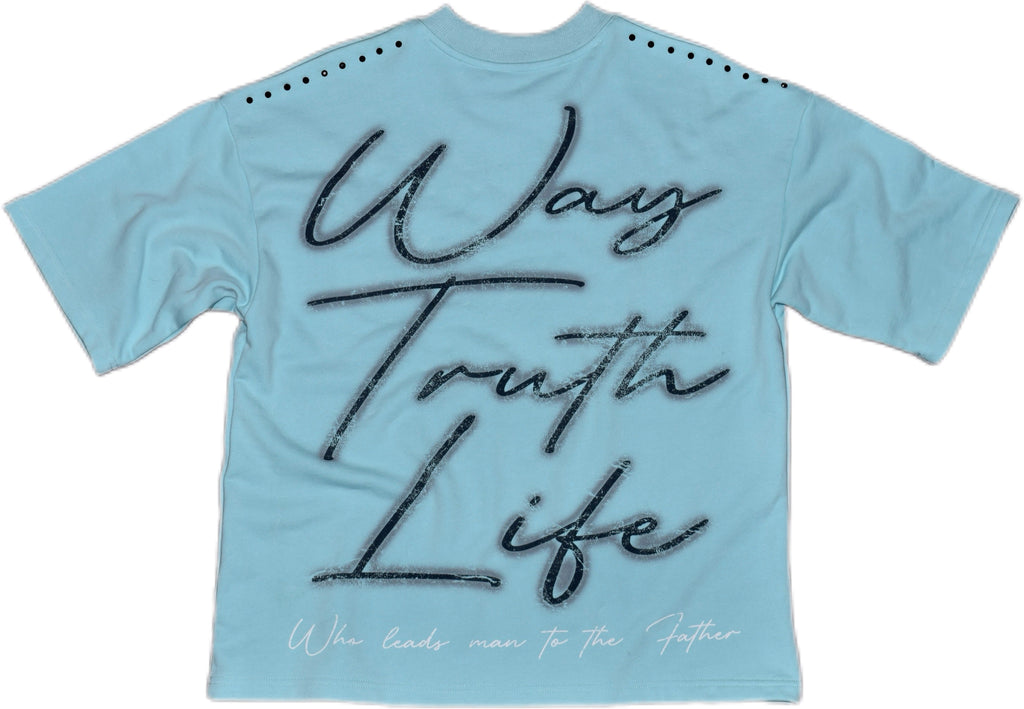 GLAZA GOD Crucifixion -Vol. 7- T-Shirt Oversized-BLUE