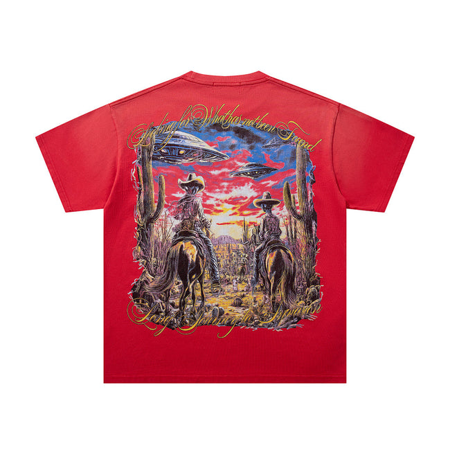Majestik “Alien Cowboys” Vintage Tee（Red） Main Image