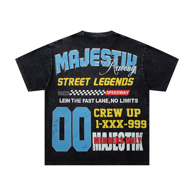 Majestik “Street Legends” Moto Vintage Tee（Black） Main Image