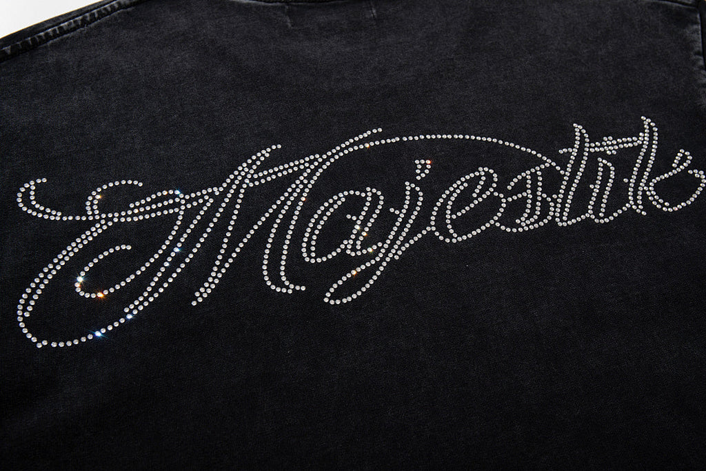 Majestik “Gridiron Champion” Bulldog Vintage Tee（Black）