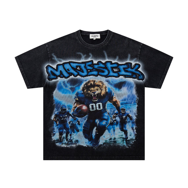 Majestik “Football Lion” Vintage Tee（Black） Hover Image