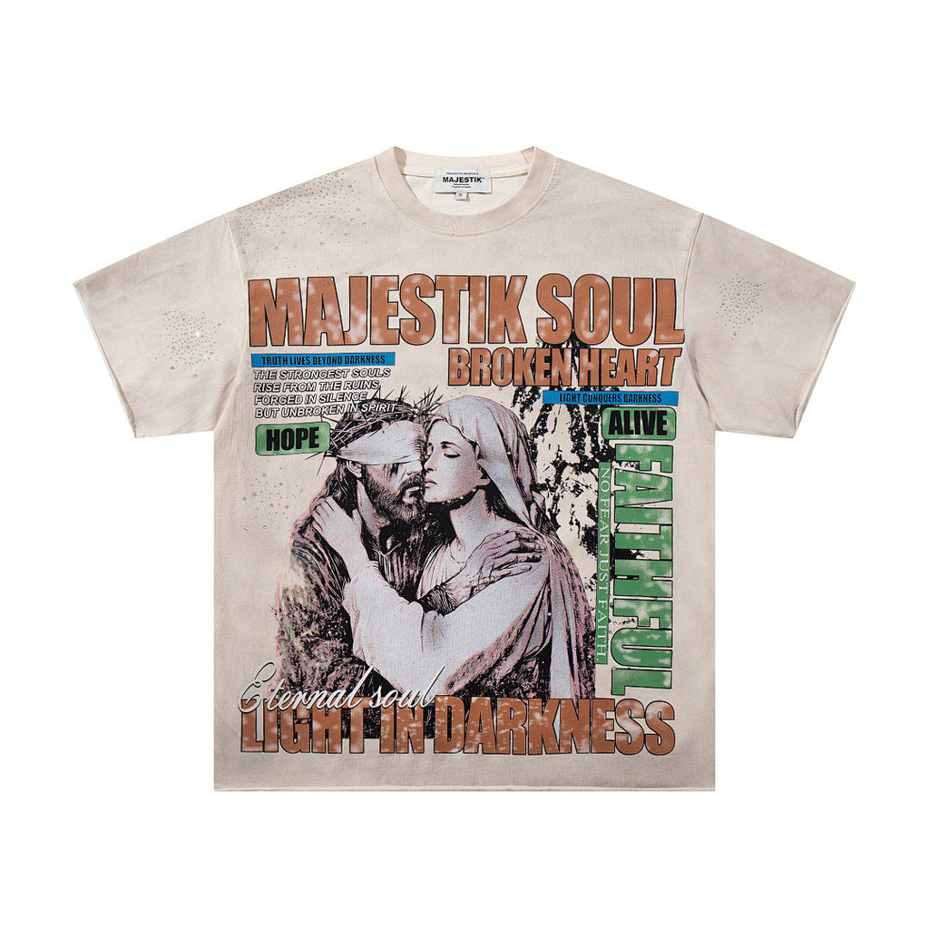 Majestik “Soul & Light in Darkness” Vintage Tee（Off-White / Cream）