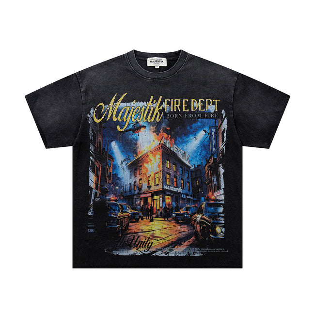 Majestik “Fire Dept” Born From Fire Vintage Tee Hover Image