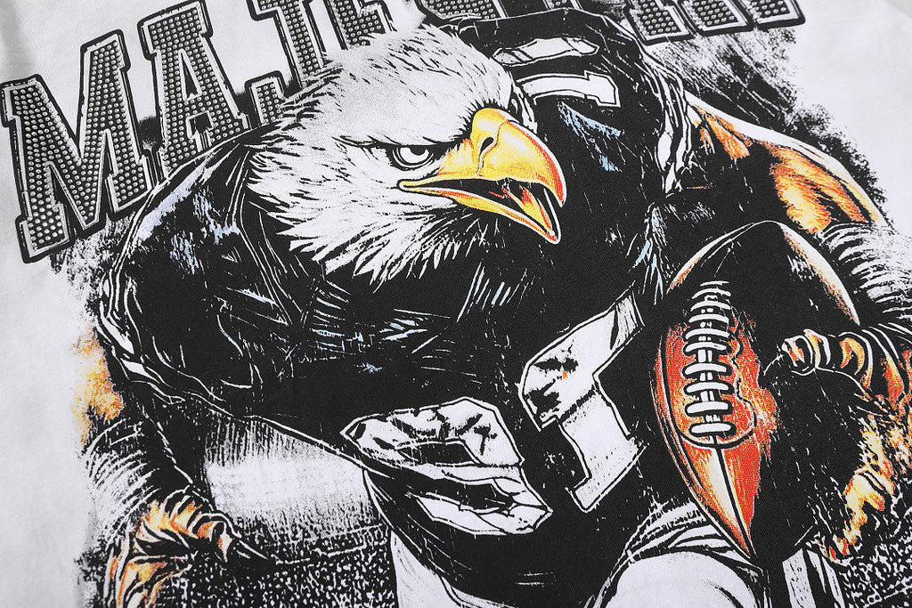 Majestik “Gridiron Eagle” Vintage White Tee