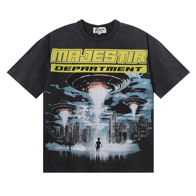 Majestik “Department” UFO Abduction Vintage Tee（Black） Hover Image