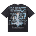 Majestik “Department” UFO Abduction Vintage Tee（Black）
