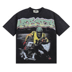Majestik “Gridiron Dawg” Football Player & Bulldog Rhinestone Vintage Tee