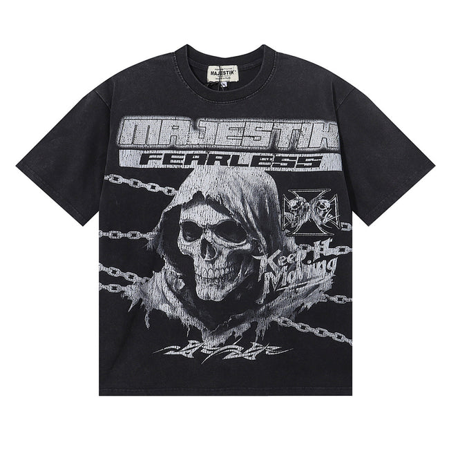 Majestik “Fearless” Grim Reaper Skeleton Vintage Tee Hover Image