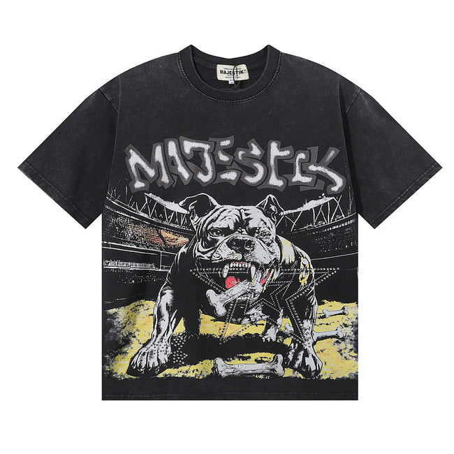 Majestik “Bulldog” Stadium Rhinestone Vintage Tee（Black） Hover Image