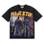 Majestik “City Graffiti” Skyline Vintage Tee（Black）