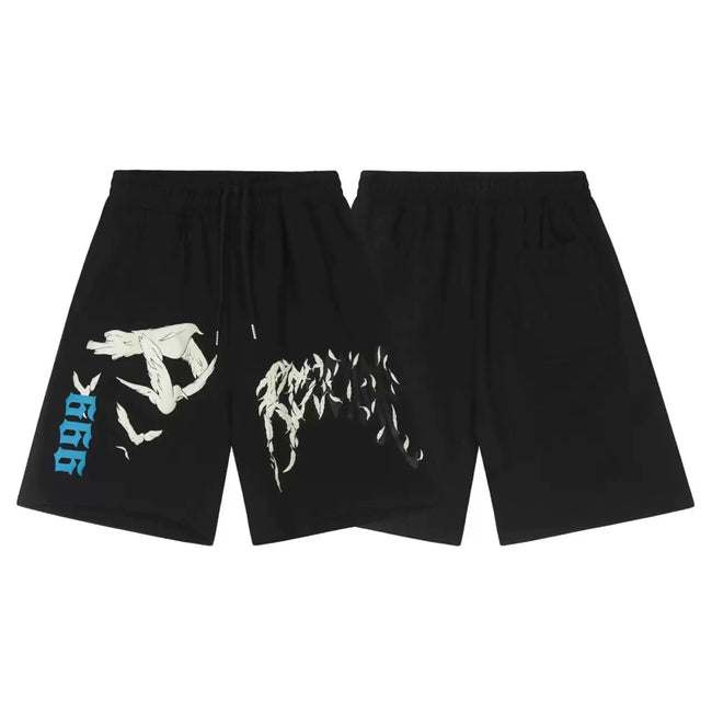 Revenge Graphic "999" & Gothic Logo Shorts - Black Hover Image