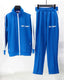 Palm Angels Royal Blue Stripe Tracksuit 2Pcs Zip Jacket + Straight Sweatpants Unisex Street Outfit