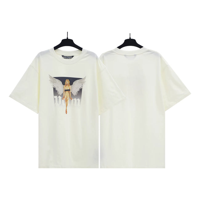 Palm Angels Cream Angel Graphic Tee Hover Image