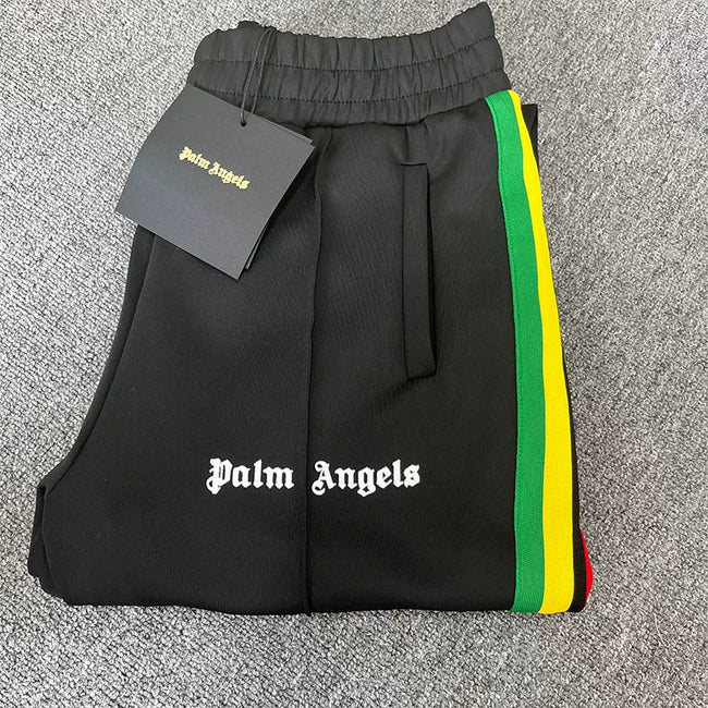 Palm Angels Black Color Block Stripe Track Pants Unisex Hover Image