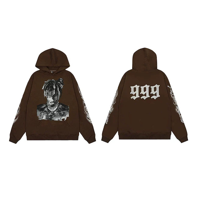 Revenge x Juice WRLD Brown Portrait & 999 Pullover Hoodie Hover Image