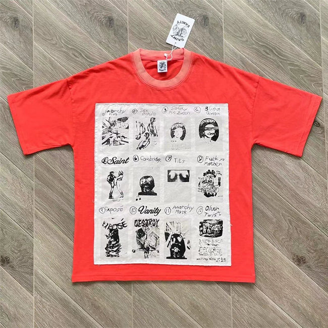 SAINT VANITY Printed Fabric Casual Pure Cotton Short-Sleeved T-shirt Main Image