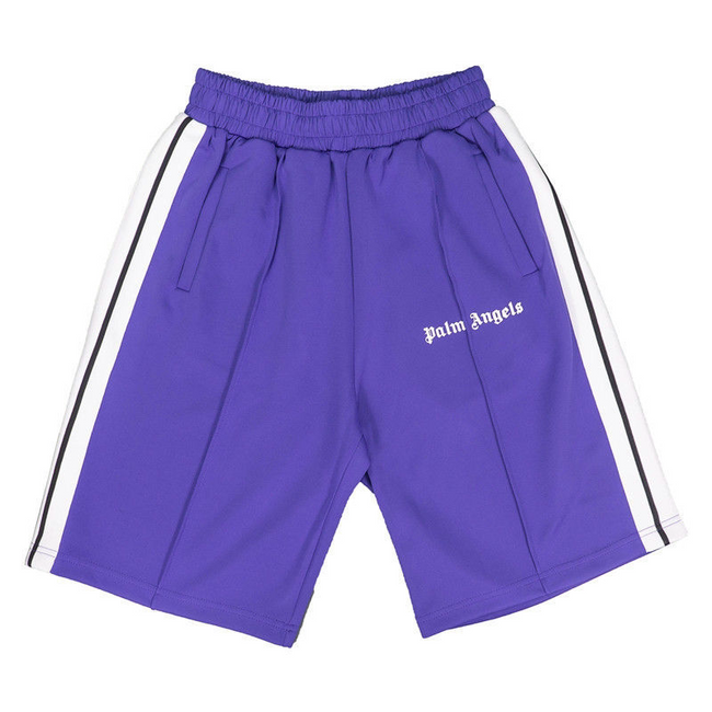 Palm Angels Purple Side Stripe Shorts Unisex Trendy Streetwear Sports Shorts Hover Image