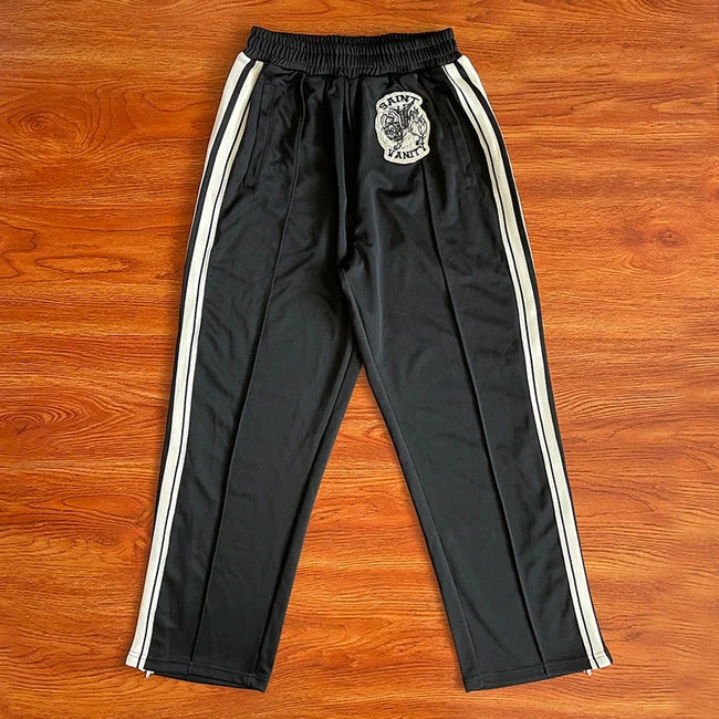 SAINT VANITY Embroidered Stripe Sports Style Casual Zipper Jacket Pants Set Main Image