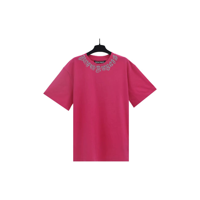 Palm Angels Neck Logo Hot Pink Tee Hover Image