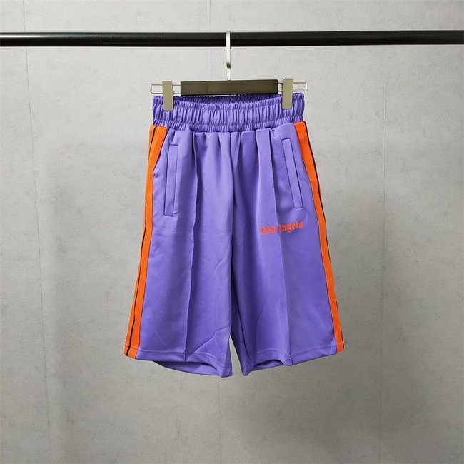 Palm Angels Purple Orange Contrast Side Stripe Shorts Unisex Trendy Street Shorts Hover Image