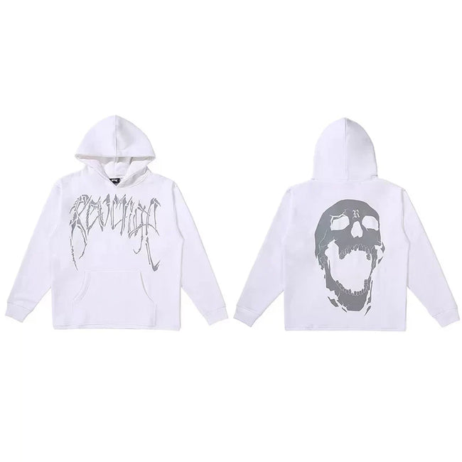 Revenge Screaming Skull Arch Logo Pullover Hoodie white Hover Image