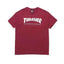Thrasher Plain White Font Logo Wine‑Red Short‑Sleeve Unisex Basic T‑Shirt